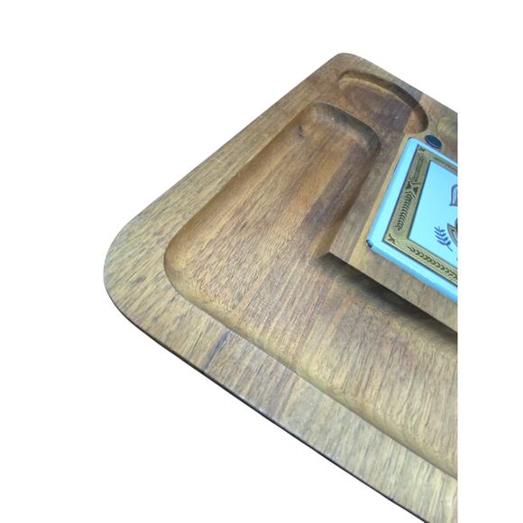 Vintage Georges Briard Teak Charcuterie‎ Signed Briard Tile 60s Danish Modern - Picture 9 of 10